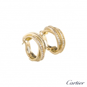 Cartier Yellow Gold Diamond Trinity Earrings
